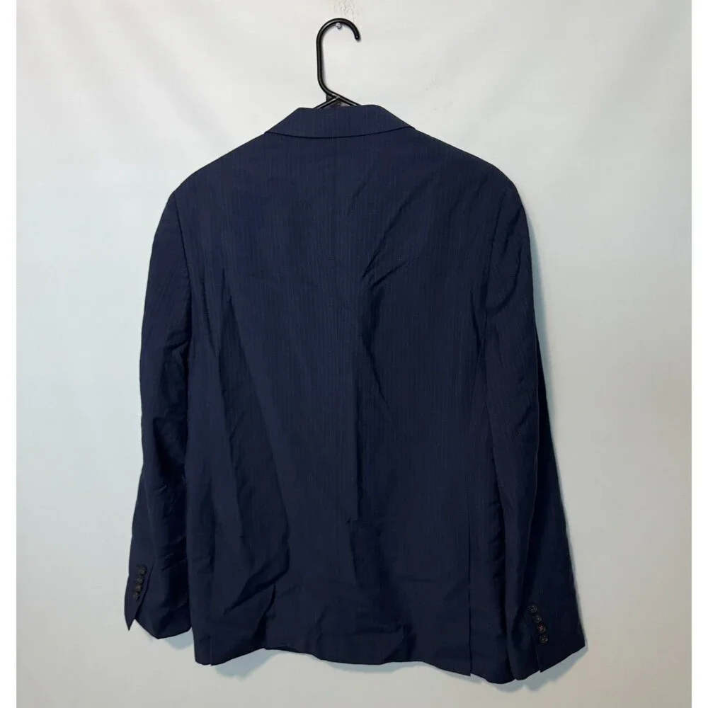 Brooks Brothers Blazer Mens 42R Navy Blue Pinstripe Wool Tollegno Jacket Coat